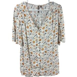 Brina & EM Floral Print Women's Top size Medium